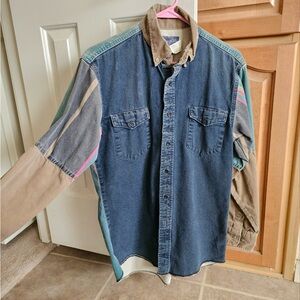 90’s vintage wrangler Denim Patchwork Shirt